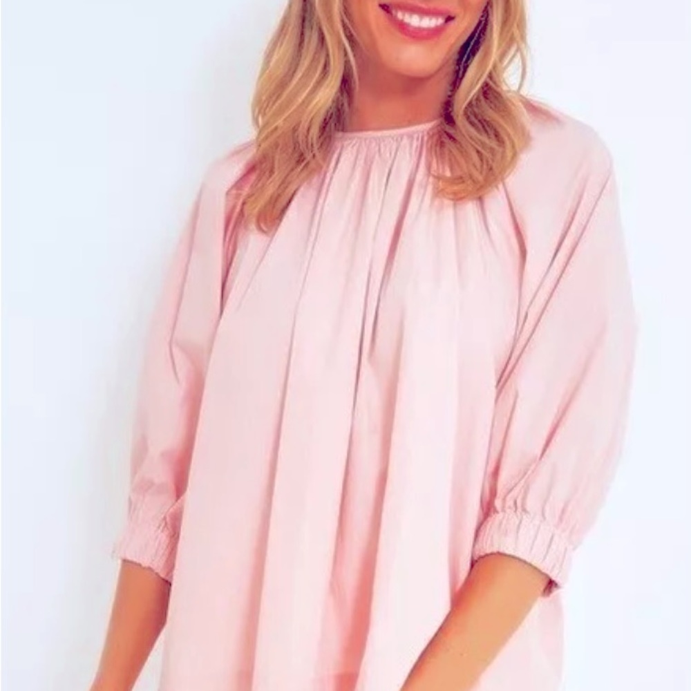 Tuckernuck Pomander Place Blush Pink Larissa Oversized Poplin Blouse | XS | NWT